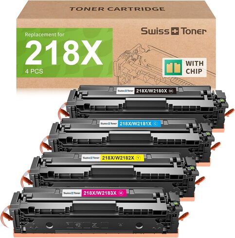 218X Toner Cartridges 4 Pack Compatible Replacement for HP 218X 218A Toner Color LaserJet Pro 3201dw MFP 3301fdw 3301sdw 3301cdw Printer (Black/Cyan/Yellow/Magenta) in Saudi Arabia