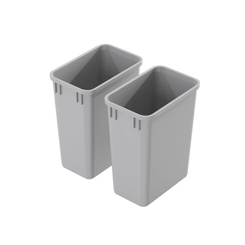 Dowell 2 Pack 50Qt Wastebasket Trash Container, 9/13Gal, Plastic, Stackable, for Kitchen/Bathroom/Office, Fits Under Sink/Desk - Grey (2, 50 QT) in Saudi Arabia