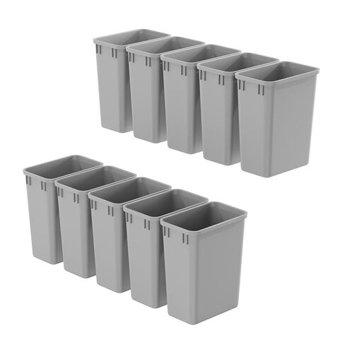 Dowell 2 Pack 50Qt Wastebasket Trash Container, 9/13Gal, Plastic, Stackable, for Kitchen/Bathroom/Office, Fits Under Sink/Desk - Grey (2, 50 QT) in Saudi Arabia