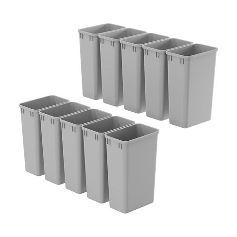 Dowell 2 Pack 50Qt Wastebasket Trash Container, 9/13Gal, Plastic, Stackable, for Kitchen/Bathroom/Office, Fits Under Sink/Desk - Grey (2, 50 QT) in Saudi Arabia