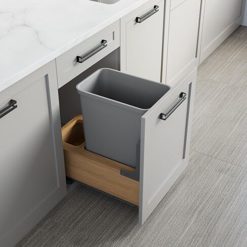 Dowell 2 Pack 50Qt Wastebasket Trash Container, 9/13Gal, Plastic, Stackable, for Kitchen/Bathroom/Office, Fits Under Sink/Desk - Grey (2, 50 QT) in Saudi Arabia