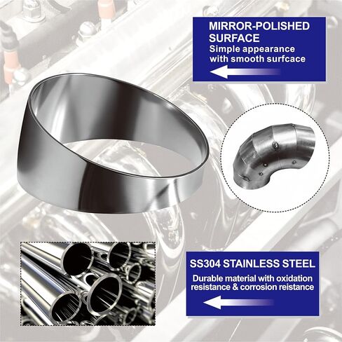 5PCS 2.5" 304 Stainless Steel Tight Radius Pie Cuts, 90 degree Stainless Exhaust Pipe Exhaust Cutout, Pie Cuts Laser Cut & Deburred for Custom Exhaust and Fabrication Projects in Saudi Arabia