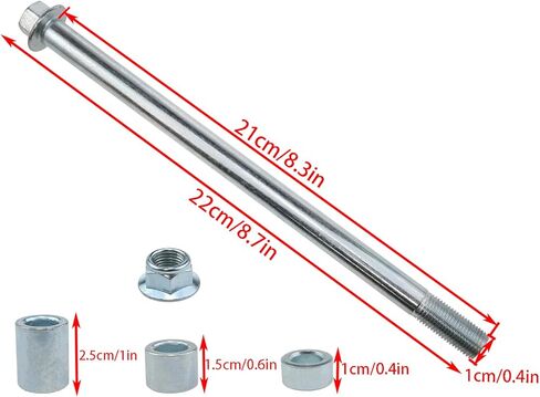 1PCS M12 Bike Axle 210mm Mini Bike Axle Front and Rear Axle Screw Spacer Kit Mini Bicycle Parts for 70cc, 110cc and 125cc in Kuwait