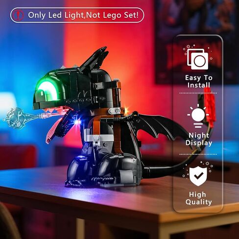 BOOZUU Light Kit for 10375 Toothless - Easy Install with Guide, Hidden Wires, DIY Light Upgrade for How to Train Your Dragon Display (Lights Only, No Model) in Saudi Arabia