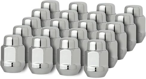 DPAccessories 20 Chrome 7/16-20 Closed End Bulge Acorn Lug Nuts - Cone Seat - 13/16" Hex D3711-2305/20 in Kuwait