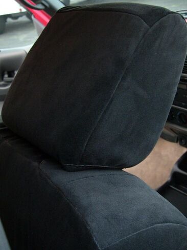 أغطية مقاعد Durafit مصنوعة لتناسب مقعد Ford Ranger 60/40 المقسم لعام 2010-2012 مع وحدة تحكم مفتوحة. مصنوع من قماش قطني طويل للسيارات بلونين أسود مع حشوات رمادية in Kuwait