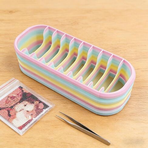 Rainbow Diamond Painting Storage Box with 10 Compartments - Portable Bead Organizer for Diamond Art Kits, Rhinestone & Craft Supplies, Diamond Painting Accessories and Tools in Saudi Arabia