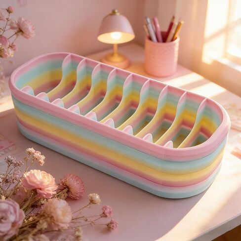 Rainbow Diamond Painting Storage Box with 10 Compartments - Portable Bead Organizer for Diamond Art Kits, Rhinestone & Craft Supplies, Diamond Painting Accessories and Tools in Saudi Arabia
