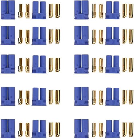 Lasmo 10Pairs EC5 Connector Bullet Banana Plug Battery Female Male Connector 5mm Bullet Gold Connector for RC Models Motor Connection Accessories in Saudi Arabia