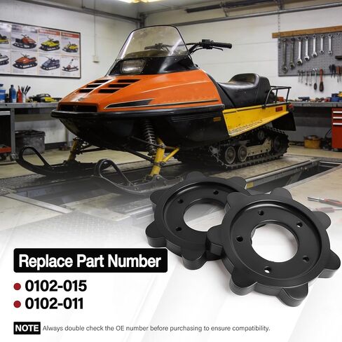 2PCS Track Drive Sprockets Fit for Arctic Cat Cleated Track Snowmobiles 1967–1972 Fit for Lynx I Models 1974 Fit for Lynx II 340 Model 1974 Replace for 0102-011 0102-015 in Saudi Arabia