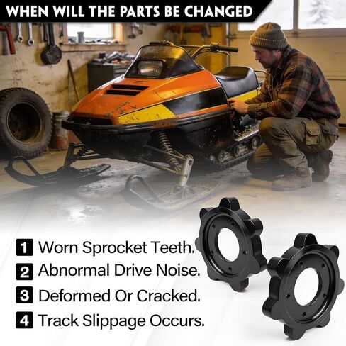 2PCS Track Drive Sprockets Fit for Arctic Cat Cleated Track Snowmobiles 1967–1972 Fit for Lynx I Models 1974 Fit for Lynx II 340 Model 1974 Replace for 0102-011 0102-015 in Saudi Arabia