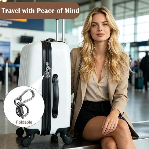 Zipper Clips Anti Theft 8 PCS, Double Opening Small Zinc Alloy Carabiner Clips for Travel, Backpack Locks for Crossbody Bag, Purse, Luggage, Handbags Keys(Metal Black) in Saudi Arabia