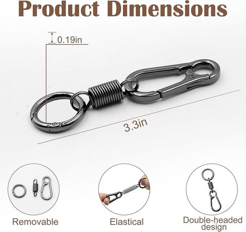Zipper Clips Anti Theft 8 PCS, Double Opening Small Zinc Alloy Carabiner Clips for Travel, Backpack Locks for Crossbody Bag, Purse, Luggage, Handbags Keys(Metal Black) in Saudi Arabia