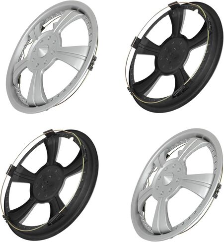 OCPTY Wheel Rim Cover Universal Hubcaps 13 inch Wheel Cover, Silver Replacement Snap On Car Truck SUV, 4 Piece in Kuwait