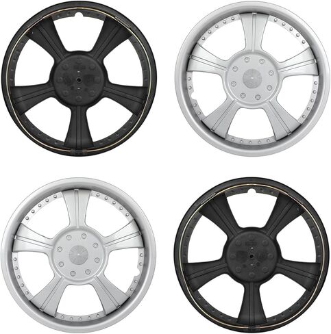 OCPTY Wheel Rim Cover Universal Hubcaps 13 inch Wheel Cover, Silver Replacement Snap On Car Truck SUV, 4 Piece in Kuwait