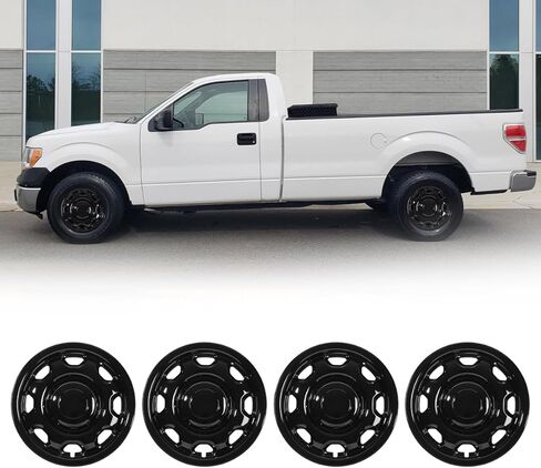 CPW 17 بوصة Hubcaps مناسبة لـ Ford F-150 2010-2025، غطاء إطارات العجلات مناسب لـ Ford F-150 Hybrid 2021-2025، أغطية محور من مادة ABS والكمبيوتر الشخصي متوافقة مع مجموعة عجلات فولاذية مكونة من 4 قطع (أسود غير لامع، 4 عبوات) in Kuwait