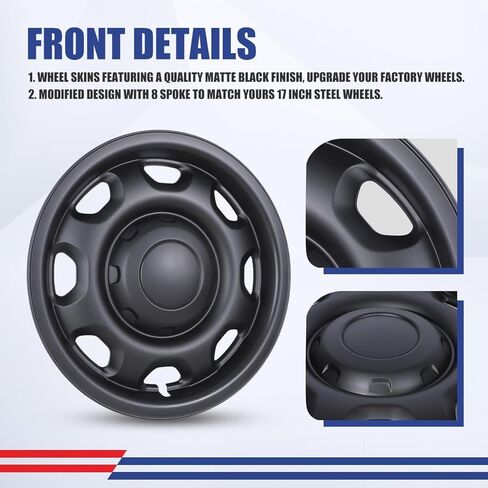 CPW 17 بوصة Hubcaps مناسبة لـ Ford F-150 2010-2025، غطاء إطارات العجلات مناسب لـ Ford F-150 Hybrid 2021-2025، أغطية محور من مادة ABS والكمبيوتر الشخصي متوافقة مع مجموعة عجلات فولاذية مكونة من 4 قطع (أسود غير لامع، 4 عبوات) in Kuwait