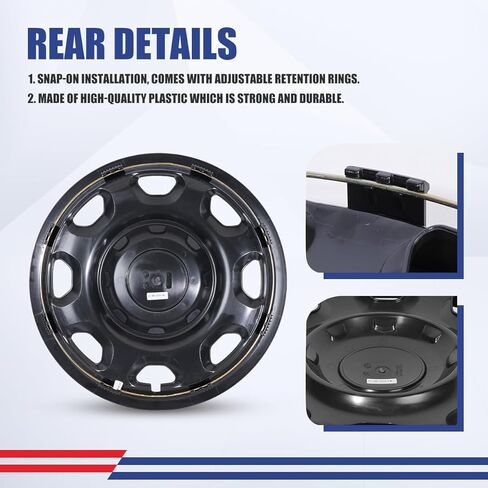 CPW 17 بوصة Hubcaps مناسبة لـ Ford F-150 2010-2025، غطاء إطارات العجلات مناسب لـ Ford F-150 Hybrid 2021-2025، أغطية محور من مادة ABS والكمبيوتر الشخصي متوافقة مع مجموعة عجلات فولاذية مكونة من 4 قطع (أسود غير لامع، 4 عبوات) in Kuwait