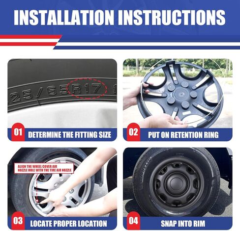 CPW 17 بوصة Hubcaps مناسبة لـ Ford F-150 2010-2025، غطاء إطارات العجلات مناسب لـ Ford F-150 Hybrid 2021-2025، أغطية محور من مادة ABS والكمبيوتر الشخصي متوافقة مع مجموعة عجلات فولاذية مكونة من 4 قطع (أسود غير لامع، 4 عبوات) in Kuwait