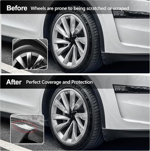 4PCS Wheel Rim Protector for Tesla Model Y Juniper 2025 2026 20 Inches ABS+PC Wheel Hubcaps Protect Cover Car Exterior Accessories(Silver) in Kuwait
