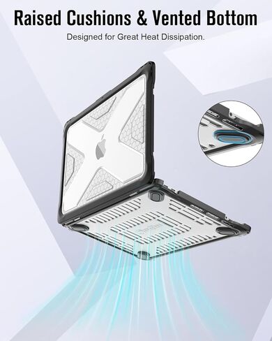 Fintie Case for MacBook Neo 13 inch (2026 Release, Model A3404) - Shockproof Hard Shell Protective Cover with TPU Border, Heavy Duty Rugged MacBook Neo Cover for Work Travel Study Daily Use (Clear) in Kuwait