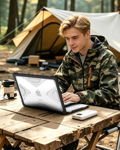 Fintie Case for MacBook Neo 13 inch (2026 Release, Model A3404) - Shockproof Hard Shell Protective Cover with TPU Border, Heavy Duty Rugged MacBook Neo Cover for Work Travel Study Daily Use (Clear) in Kuwait