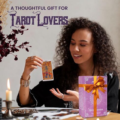 Tarot Cards with Guidebook | with Meanings on Them | Tarot Wrap Pouch with Placements | Purple & Pink Designs | Perfect for Beginners & Experienced Practitioners in Saudi Arabia