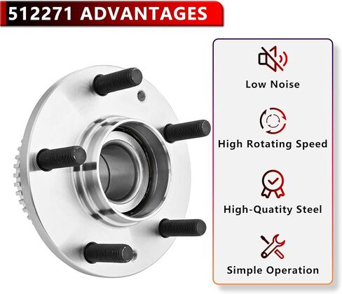 512271 قطعتان من محمل العجلات الخلفية ومجموعة المحور لـ 2003-2008 Mazda 6، لـ 2007-2012 Lincoln MKZ، لـ 06 Zephyr، لـ 2006-2012 Ford Fusion، لـ 2006-2011 Mercury Milan FWD، 5 العروة مع ABS in Kuwait