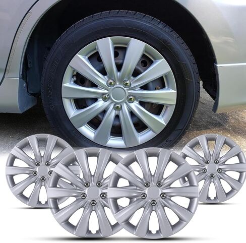 ROXX 4Pcs Set 16inch Wheel Rim Cover Hubcaps Replacement for Toyota Corolla 2009-2026(Only Fit for Steel Wheels), Snap On Car Truck SUV Hub Cap(5109, Matte Black) in Kuwait