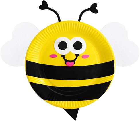 Ceenna 24 Set Bees Sign Craft Kits Bee Paper Plate DIY Felt Bee Cutouts for Summer Honey Baby Shower Birthday Wedding Party Decoraction Crafts Activity Holiday Supplies in Kuwait