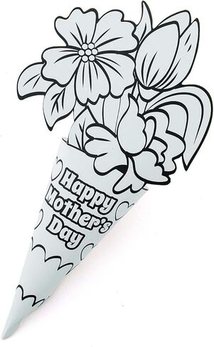 Fun Express Paper Flower Bouquet Kit for Kids - 12 DIY Flower Craft Kits for Mothers Day Crafts for Kids Classroom | Color Your Own Flower Making Kit for Spring Crafts & Bulk Crafts for Kids Projects in Saudi Arabia