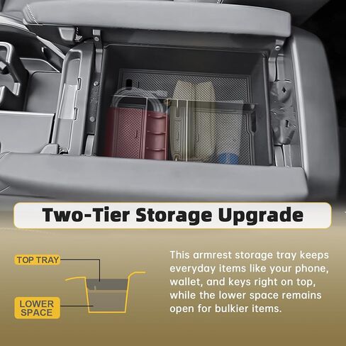 Center Console Organizer Tray Compatible with 2024 2025 2026 Lexus TX 350 500h 550h+ Accessories - Custom Fit 2024-2026 TX All Trim Levels, Durable ABS Armrest Storage Box with Coin Holder in Saudi Arabia