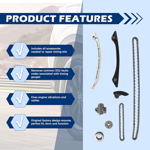 204PT Engine Timing Chain Kit Compatible with Discovery Range Evoque Freelander 2.0 LR066543 LR025263 LR025000 LR025632 LR095137 LR079625 in Kuwait