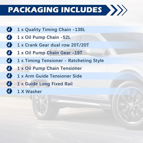 204PT Engine Timing Chain Kit Compatible with Discovery Range Evoque Freelander 2.0 LR066543 LR025263 LR025000 LR025632 LR095137 LR079625 in Kuwait