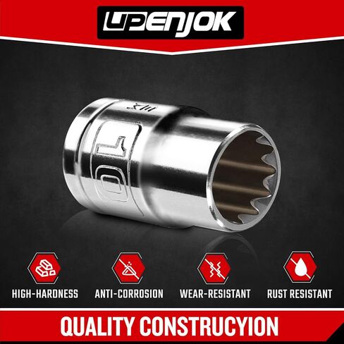 2PCS 3/8" Drive 10mm Socket Set, Shallow, Mirror Finish, Cr-V Steel, 12-Point in Saudi Arabia