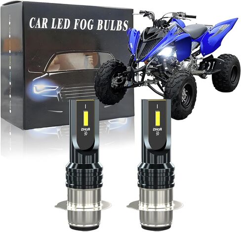 Fit For Yamaha Raptor 350 660R 700 700R LED Headlight Bulb Kit YFM350R YFM660R, P15D H6 H6M ATVS UTV Light Bulbs, 12000 Lumens 6000K White 55W H6M Light Bulbs, Plug and Play, 2-Pack in Saudi Arabia