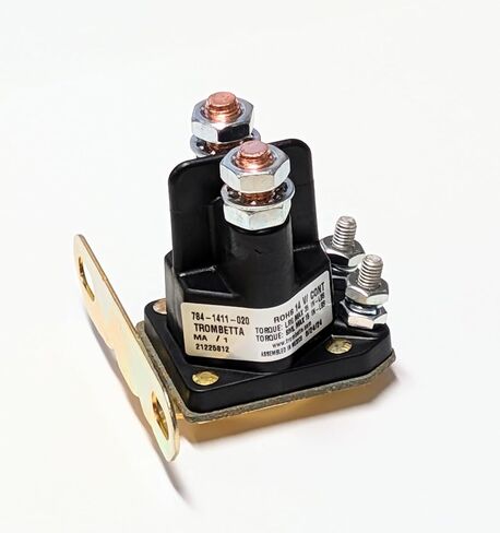 -New Genuine OEM Trombetta Solenoid, (Latest Revisions)14V, 4 Terminals, 784-1411-020, 784-1411-020-02, 784-1411-020-16, M008675-000, E-Z-GO 612813, 27153-G01 (With Nut Hardware) in Saudi Arabia
