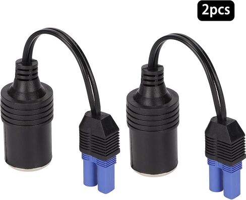 MAYWILLA EC5 Female to Cigarette Lighter Socket Extension Cable,12V Car Cigarette Lighter Female to EC5 Female Conversion Cord for Portable Jump Starter Car Emergency Start Power Adapter-17.8CM (2PCS) in Kuwait