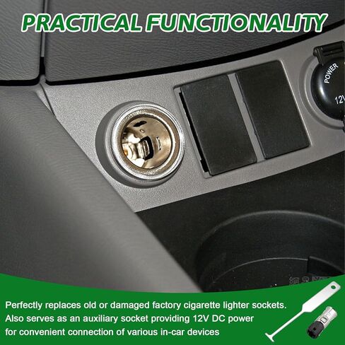 Cigarette Lighter Socket Replacement with Removal Tool,OEM#56457 12V Car Cigarette Lighter Power Outlet Socket Adapter,12V Power Outlet Socket Compatible with Avalanche Acadia Alero in Kuwait