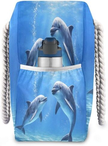 Beach Bag Dolphins Tote Travel Bag luggage bag Grocery Shopping Bag Carry Bag in Kuwait