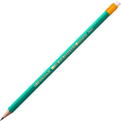 BIC Ecolutions Evolution 655 HB Pencil with Eraser (Pack of 12), Green in Saudi Arabia