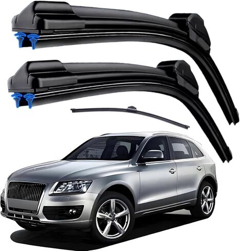 Dual Rubber Blade Windshield Wipers for Audi Q5 2018 2019 2020 2021 2022 2023 2024 2025 / Q3 2015-2018 Replacement Wiper Blades with Rear 24"+20"+15inch (For 2018-2025 Audi Q5) in Saudi Arabia