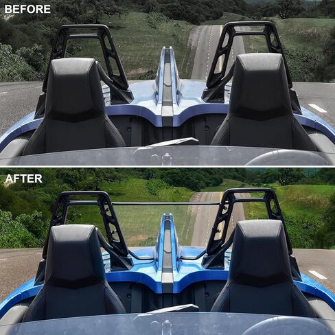 SAUTVS الزجاج الأمامي الخلفي لPolaris Slingshot S R SL SLR LE، لوحة خلفية منحرف الرياح الخلفية المقاومة للخدش من البولي كربونات لملحقات Polaris Slingshot S R SL SLR LE 2015-2025 in Saudi Arabia