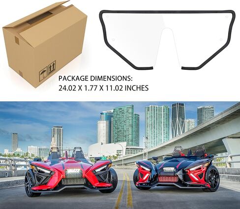 SAUTVS الزجاج الأمامي الخلفي لPolaris Slingshot S R SL SLR LE، لوحة خلفية منحرف الرياح الخلفية المقاومة للخدش من البولي كربونات لملحقات Polaris Slingshot S R SL SLR LE 2015-2025 in Saudi Arabia