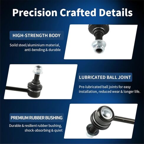 Front Sway Bar End Links Kit Fit for Chevy Trailblazer (EXT) 2002-2003, GMC Envoy (XL) 02-03, Oldsmobile Bravada 02-03, Isuzu Ascender 2003 All Models-2 PCS Suspension Kit K6666, K6665 in Kuwait