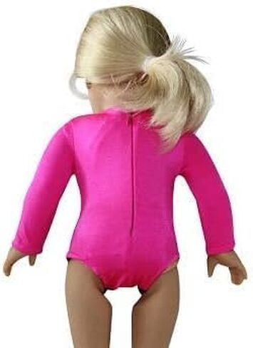 Sparkling Success: 2026 American Doll Girl Pink Gymnastics Clothes Set with Leotard, Mat, Olympic Medal and Hair Accessory. 4 PCS in All! Doll Not Included in Kuwait