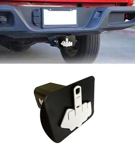Custom Trailer Hitch Cover for 2"" Inch Towing Rear Receiver Plug Cover with Middle Finger Sign for Cars SUV Pickup Trucks, TCGG-22 in Saudi Arabia