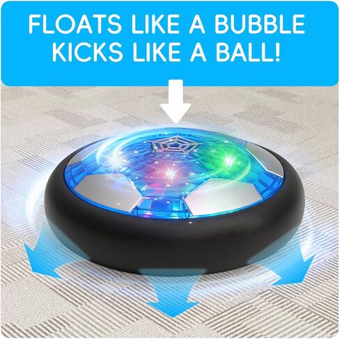 Rechargeable Hover Soccer Ball for Kids, Indoor Light-Up Air Power Floating Soccer Ball with Soft Foam Bumper, Sport Toy Birthday Gifts for Boys Age 6, 7, 8, 9, 10, 11, 12 Year Old in Saudi Arabia