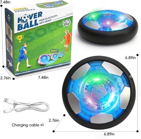 Rechargeable Hover Soccer Ball for Kids, Indoor Light-Up Air Power Floating Soccer Ball with Soft Foam Bumper, Sport Toy Birthday Gifts for Boys Age 6, 7, 8, 9, 10, 11, 12 Year Old in Saudi Arabia