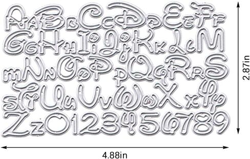 26 Letters Die Cuts for Card Making, Numbers Cutting Dies Metal Template Molds, 26 Curlicue Capital Lowercase Alphabets Dies for Crafting DIY Photo Album Paper Embossing Scrapbooking Supplies in Kuwait